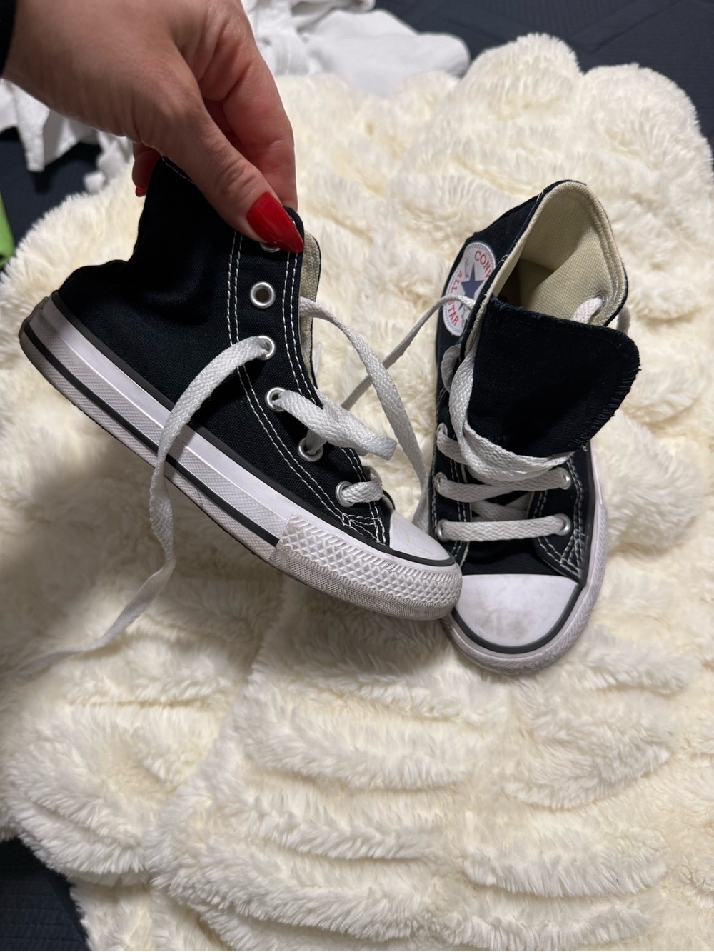Converse Kids Black and White High-Top Canvas Sneakers